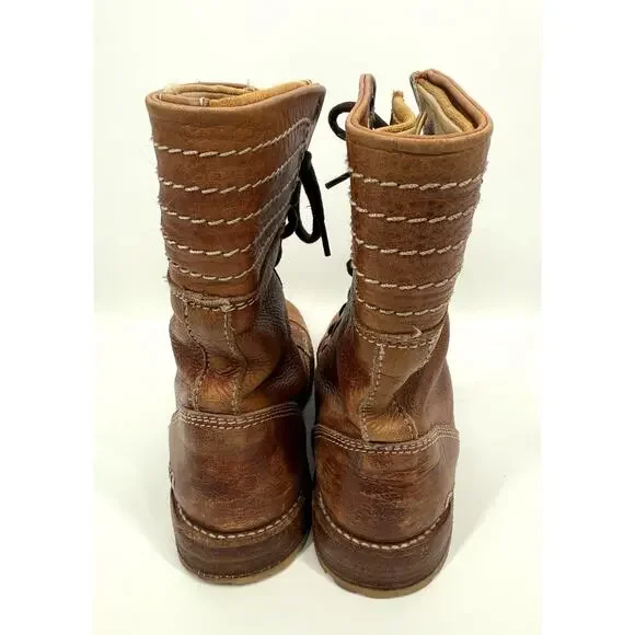 Bed Stu Roanne Boots Fold Over Distressed Brown Leather Women's 7 Motorcycle - Picture 3 of 8